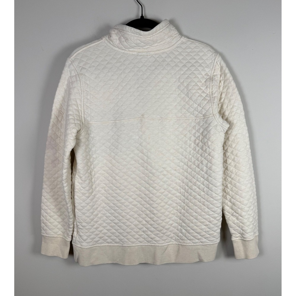 Patagonia Womens Quilted‎ Snap Neck Organic Cotton Pullover Sweatshirt Cream S - Picture 8 of 8